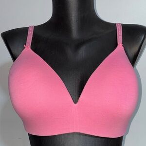 ✨Victoria Secret Lined No-Wire Pink Bra Cotton Lingerie Wireless 38C✨